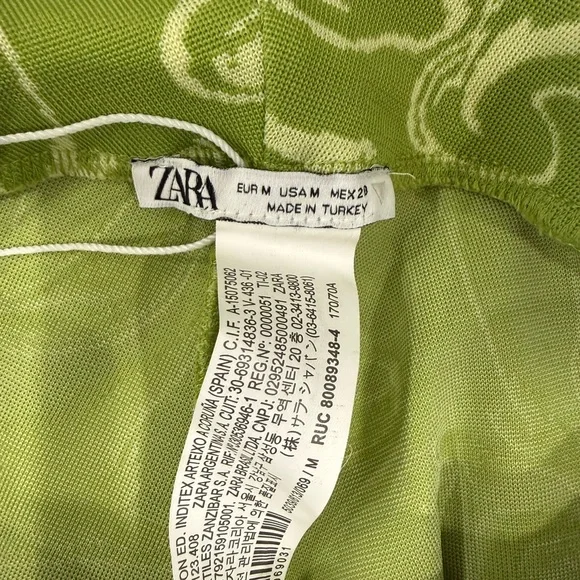 Zara Funky Green Swirl Patterned Pants - Picture 3 of 4